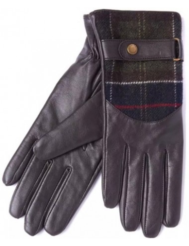 Damskie rękawice-Barbour Dee Leather & Tartan Gloves